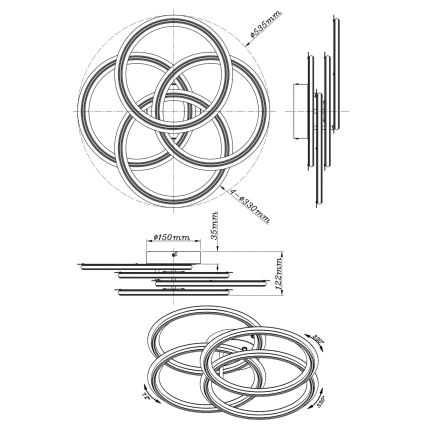 Globo - LED-Deckenleuchte 55W/230V 3000K Ø 53,5 cm