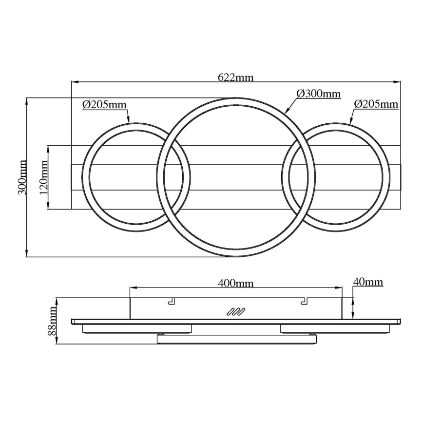 Globo - LED-Deckenleuchte LED/40W/230V 4000K 30x62,2 cm