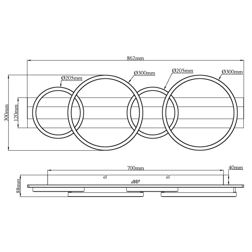 Globo - LED-Deckenleuchte LED/55W/230V 4000K 30x86,2 cm