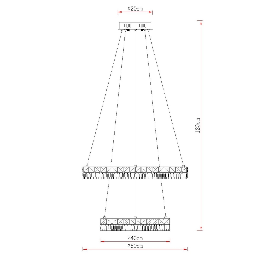 Globo - LED-dimmbare Pendelleuchte an Kabel LED/60W/230V 2700-6000K klar + Fernbedienung