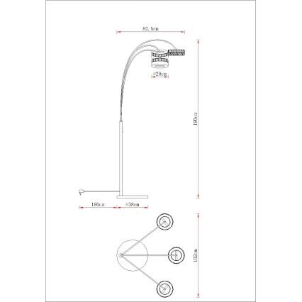 Globo - Dimmbare LED-Stehleuchte LED/35W/230V 3000/4000/6000K