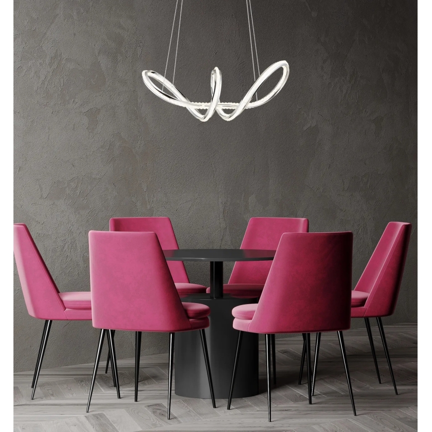Globo - LED-dimmbare Pendelleuchte an Kabel LED/45W/230V 2700-6000K glänzender Chrom + Fernbedienung