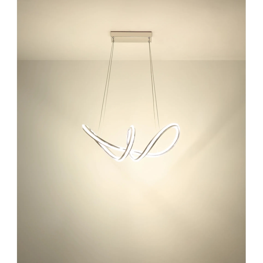 Globo - LED-dimmbare Pendelleuchte an Kabel LED/45W/230V 2700-6000K glänzender Chrom + Fernbedienung