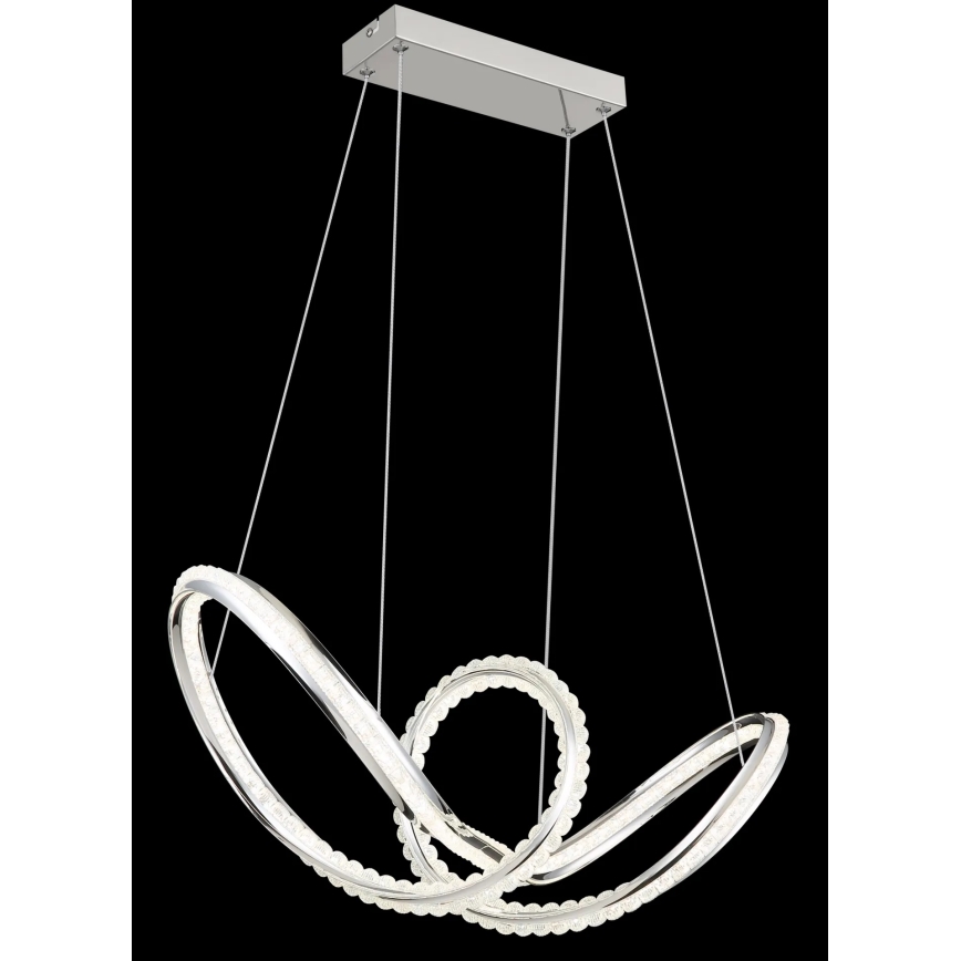 Globo - LED-dimmbare Pendelleuchte an Kabel LED/45W/230V 2700-6000K glänzender Chrom + Fernbedienung
