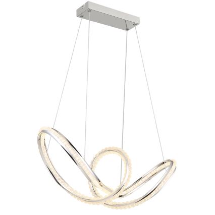 Globo - LED-dimmbare Pendelleuchte an Kabel LED/45W/230V 2700-6000K glänzender Chrom + Fernbedienung