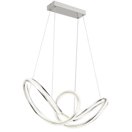 Globo - LED-dimmbare Pendelleuchte an Kabel LED/45W/230V 2700-6000K glänzender Chrom + Fernbedienung