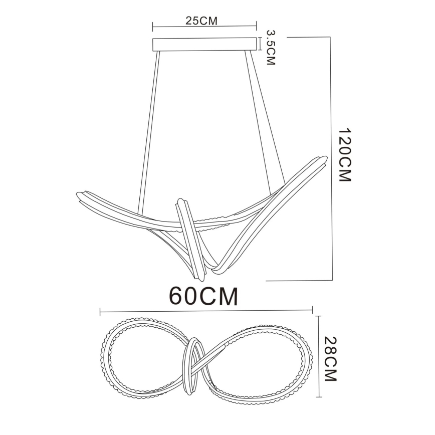 Globo - LED-dimmbare Pendelleuchte an Kabel LED/45W/230V 2700-6000K glänzender Chrom + Fernbedienung