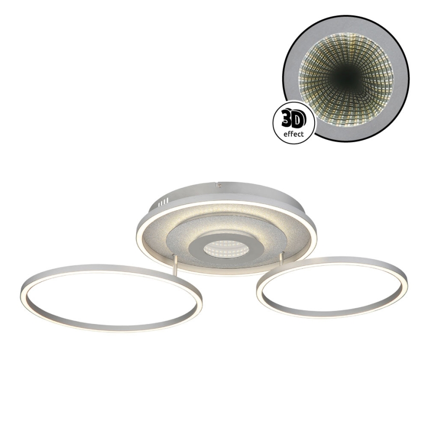 Globo - dimmbare LED-Deckenleuchte LED/40W/230V 2700-6500K 57x99,2 cm silber + Fernbedienung