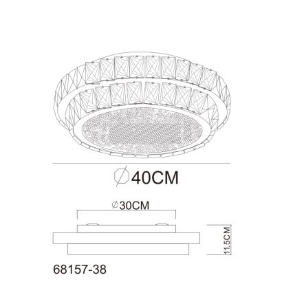 Globo - dimmbare LED-Deckenleuchte LED/38W/230V 2700-6000K Ø 40 cm + Fernbedienung