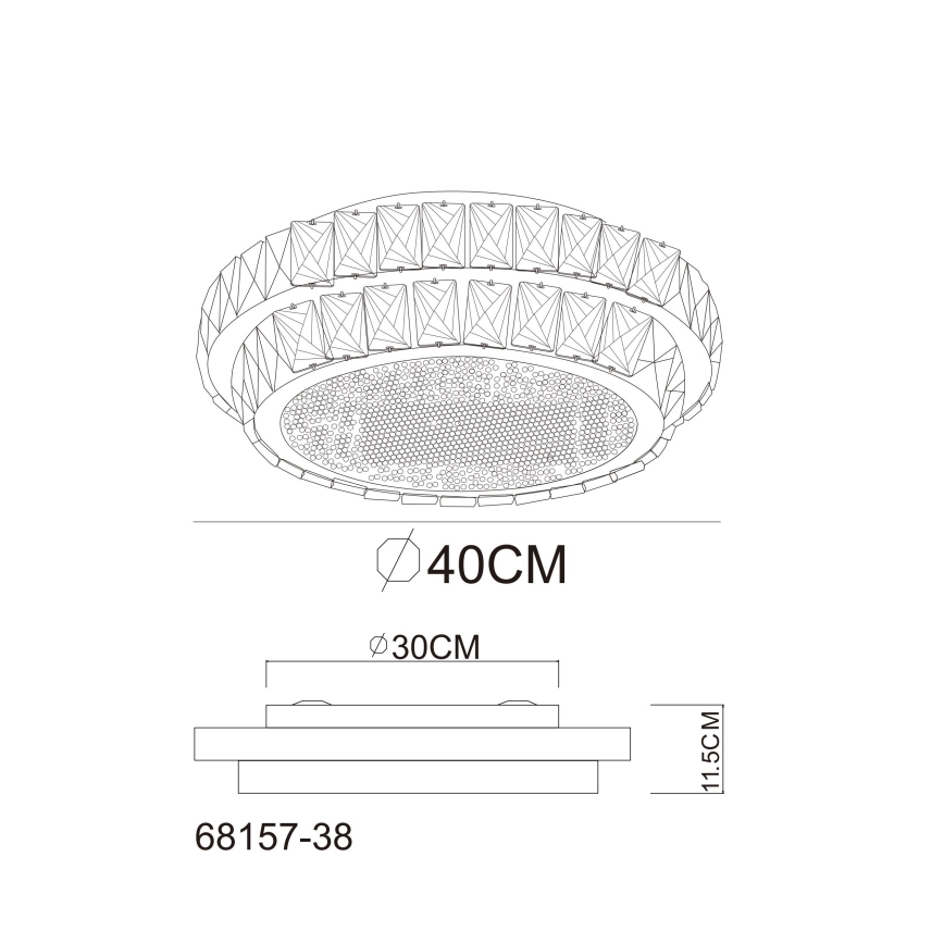 Globo - dimmbare LED-Deckenleuchte LED/38W/230V 2700-6000K Ø 40 cm + Fernbedienung