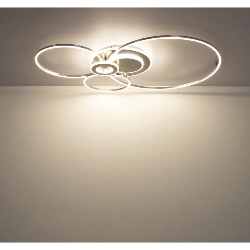 Globo - dimmbare LED-Deckenleuchte LED/36W/230V 2700-6500K silber + Fernbedienung