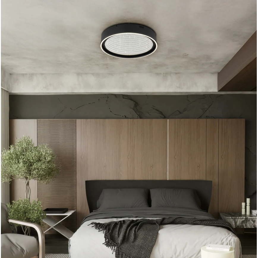 Globo - dimmbare LED-Deckenleuchte LED/40W/230V 2700-6500K Ø 51,5 cm schwarz + Fernbedienung