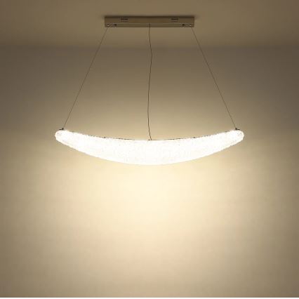 Globo - LED-dimmbare Pendelleuchte an Stahlseil LED/40W/230V 2700-6000K glänzender Chrom + Fernbedienung