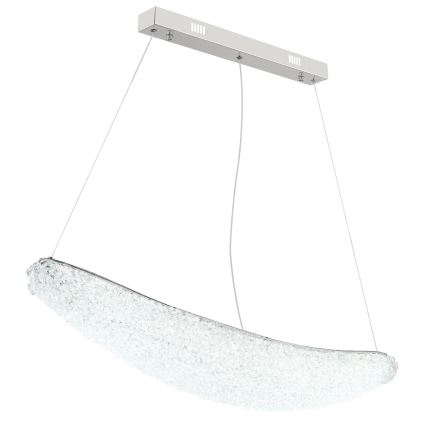 Globo - LED-dimmbare Pendelleuchte an Stahlseil LED/40W/230V 2700-6000K glänzender Chrom + Fernbedienung