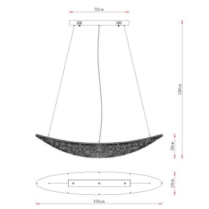Globo - LED-dimmbare Pendelleuchte an Stahlseil LED/40W/230V 2700-6000K glänzender Chrom + Fernbedienung