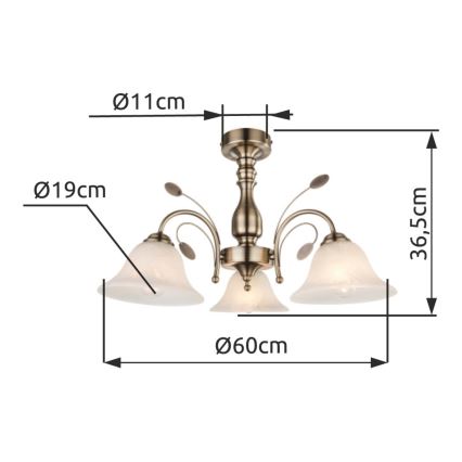 Globo - Deckenleuchte 3xE27/60W/230V