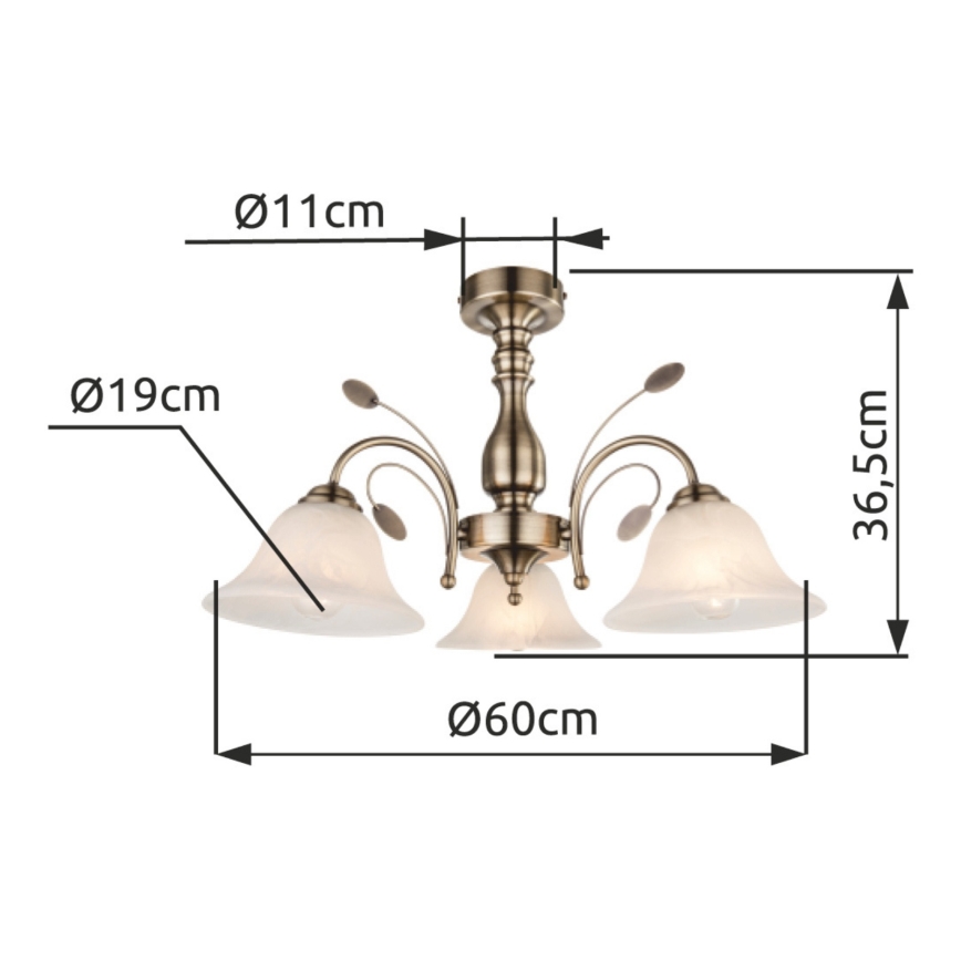 Globo - Deckenleuchte 3xE27/60W/230V