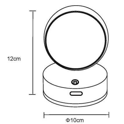 Globo - Dimmbare, aufladbare LED-Touch-Wandleuchte LED/1,4W/5V 1800 mAh schwarz