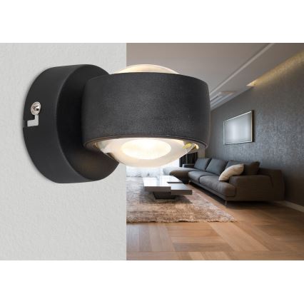 Globo - LED-Wandleuchte LED/7W/230V 3000K schwarz