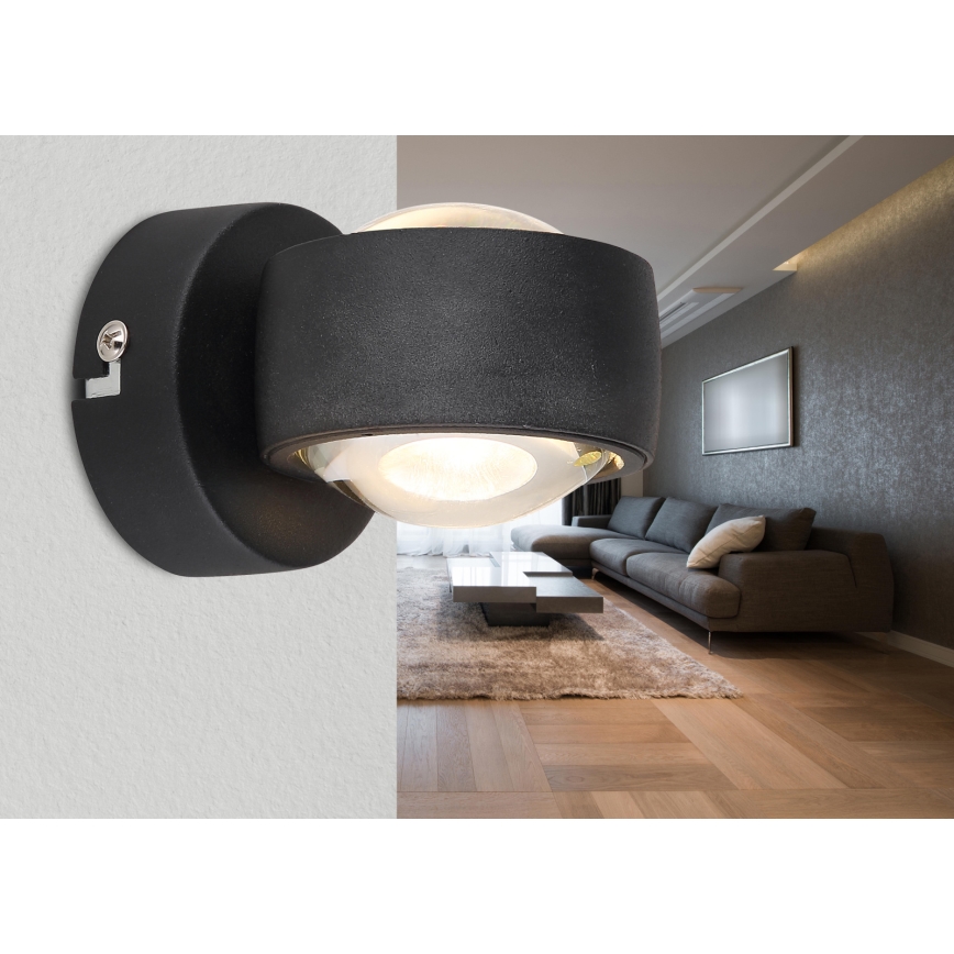 Globo - LED-Wandleuchte LED/7W/230V 3000K schwarz