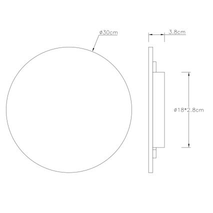 Globo - LED-Wandleuchte, 14 W, 230 V, 3000 K