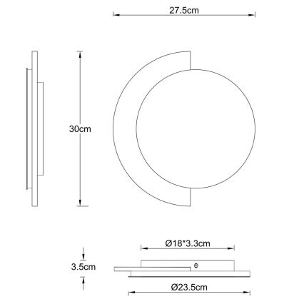 Globo - Wandleuchte LED/14W/230V 3000K