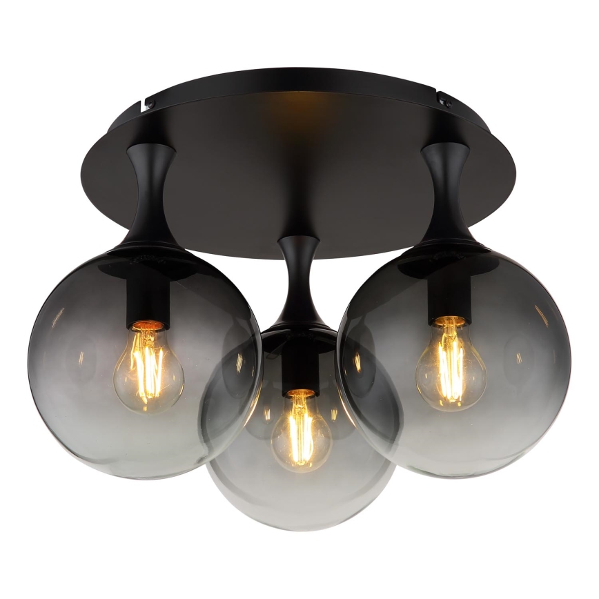 Globo - Anbauleuchte 3xE27/10W/230V d 46 cm schwarz