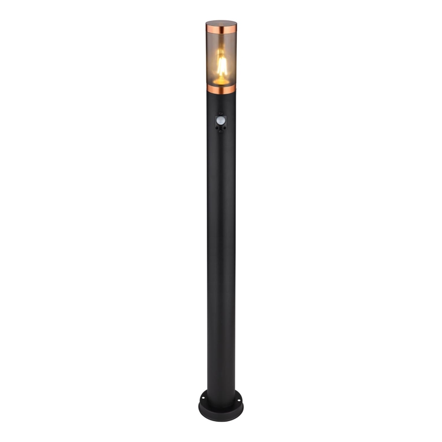 Globo - Auβenleuchte mit Sensor 1xE27/15W/230V IP44 110 cm schwarz/kupfern
