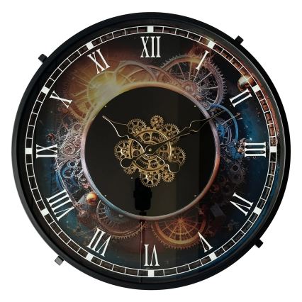 Globo - Couchtisch mit Uhr Ø 71,5 cm, schwarz