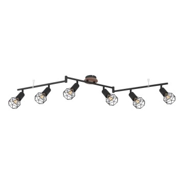 Globo - Deckenstrahler 6xE14/40W/230V schwarz/braun