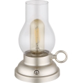 Globo - Dimmbare, aufladbare LED-Tischleuchte mit Touch-Funktion LED/1W/3,7V 1200 mAh matt Chrom