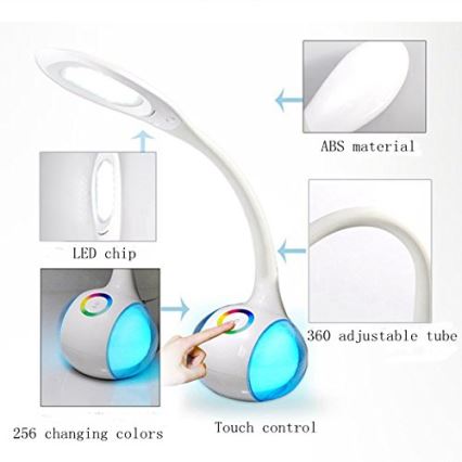 Globo 58279 - LED tischlampe TARRON 1xLED/5W + 2xLED/0,1W