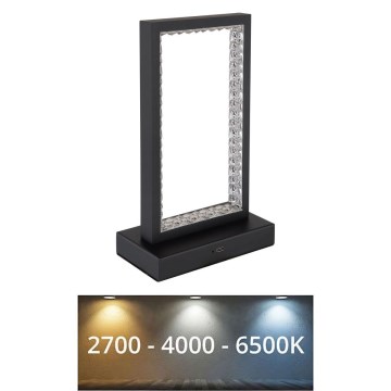 Globo - Dimmbare LED-Tischleuchte mit Touch-Funktion LED/3W/3,7V 2700K/4000K/6500K 1800 mAh USB schwarz