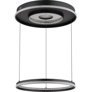 Globo - Dimmbarer LED-Kronleuchter an Aufhängung LED/54W/230V 2700-6500K d 60 cm schwarz + Fernbedienung