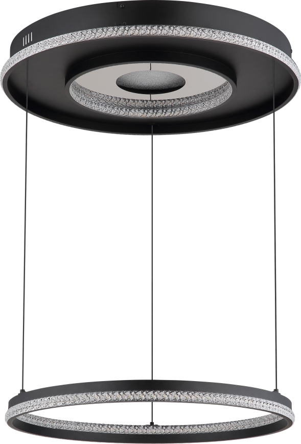 Globo - Dimmbarer LED-Kronleuchter an Aufhängung LED/54W/230V 2700-6500K d 60 cm schwarz + Fernbedienung