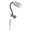 Globo - Flexibilní lampa mit Klemme 1xGU10/25W/230V schwarz/Chrom