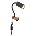 Globo – Flexible Lampe mit Klemme 1xGU10/25W/230V schwarz/braun