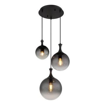 Globo - Hängeleuchte 3xE27/10W/230V d 48 cm schwarz