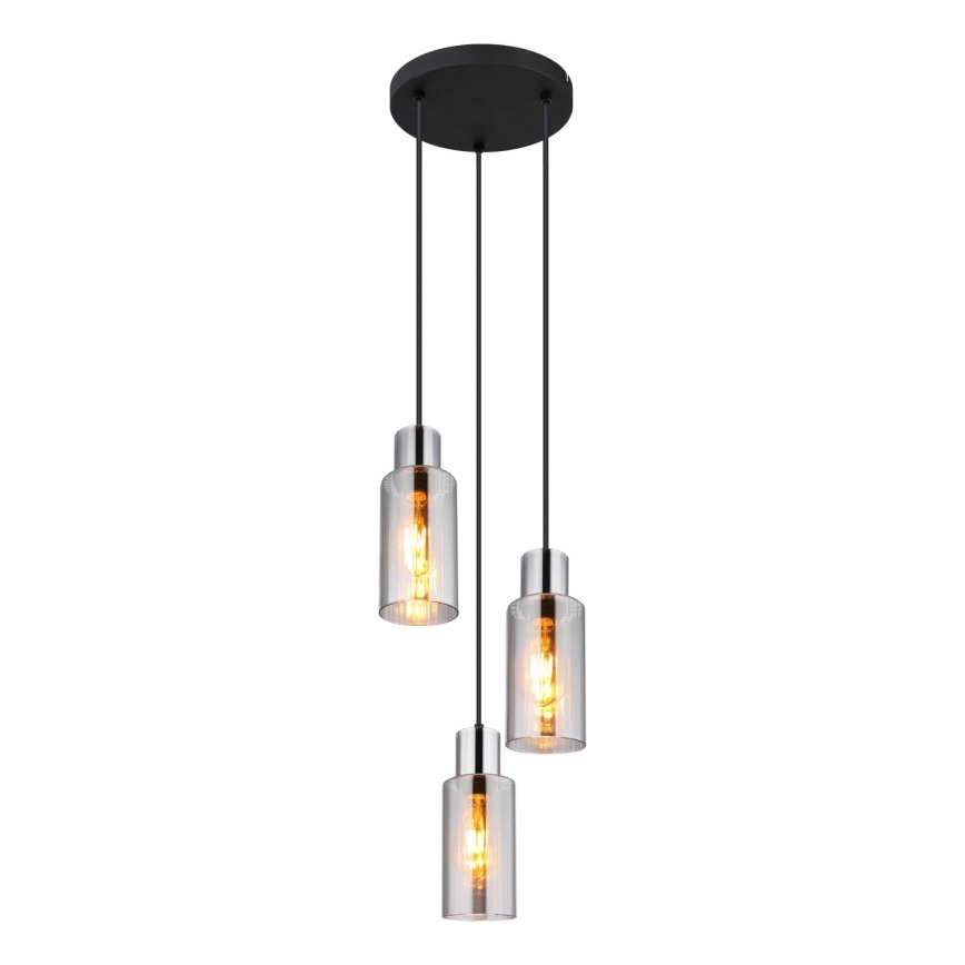 Globo - Hängeleuchte 3xE27/25W/230V d 32 cm schwarz