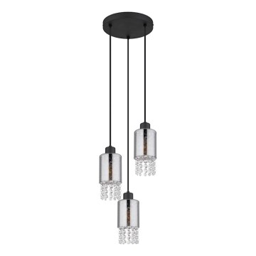 Globo - Hängeleuchte 3xE27/40W/230V d 25 cm schwarz