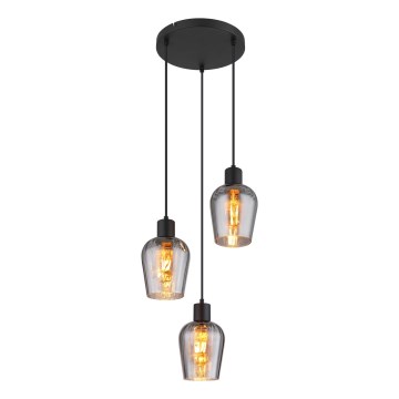 Globo - Hängeleuchte 3xE27/40W/230V d 28,5 cm schwarz