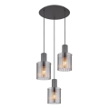 Globo - Hängeleuchte 3xE27/40W/230V d 48 cm grau