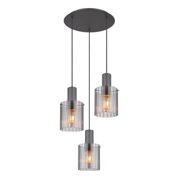 Globo - Hängeleuchte 3xE27/40W/230V d 48 cm grau