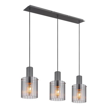 Globo - Hängeleuchte 3xE27/40W/230V grau