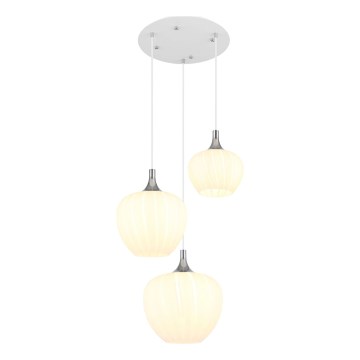 Globo - Hängeleuchte 3xE27/40W/230V weiß