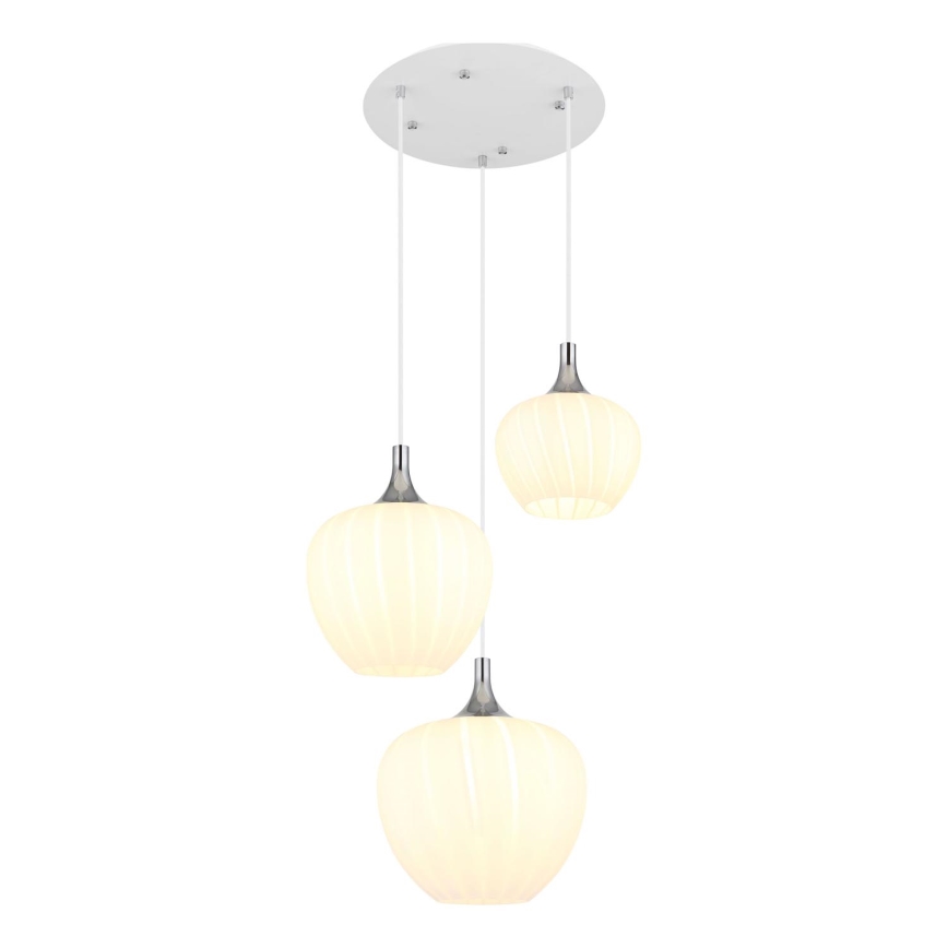 Globo - Hängeleuchte 3xE27/40W/230V weiß