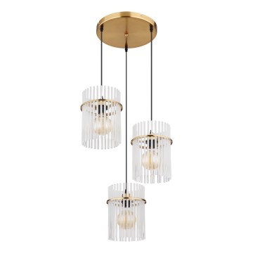 Globo - Hängeleuchte 3xE27/60W/230V d 47 cm golden