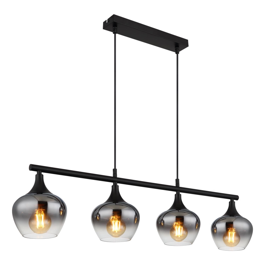 Globo - Hängeleuchte 4xE27/40W/230V schwarz