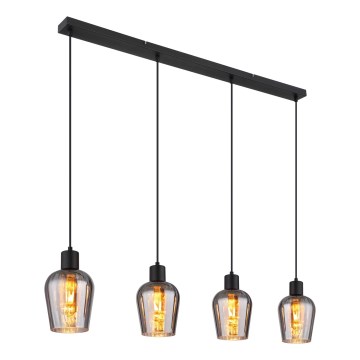 Globo - Hängeleuchte 4xE27/40W/230V schwarz