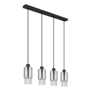 Globo - Hängeleuchte 4xE27/40W/230V schwarz